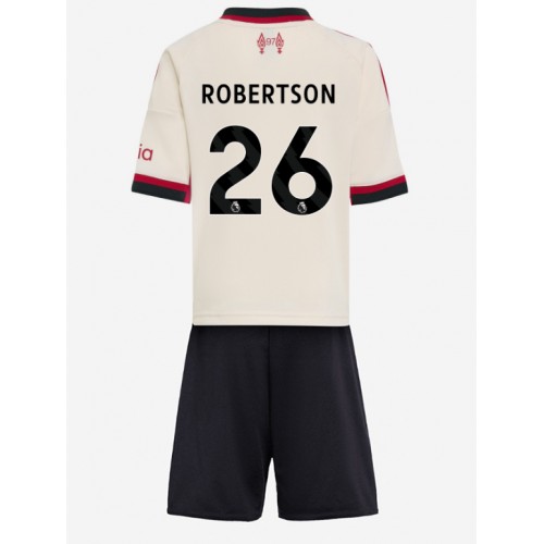 Otroški Nogometni dresi Liverpool Andrew Robertson #26 Gostujoči 2025-26 Kratek Rokav (+ Kratke hlače)